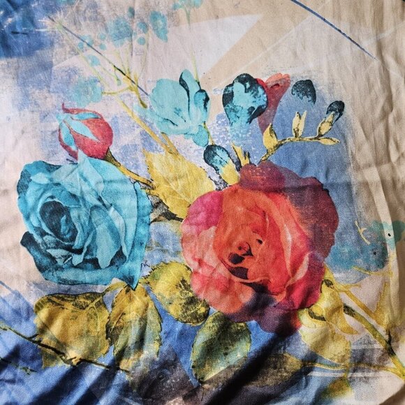 Sinem Dijital D118 Scarf Multicolor Floral Romantic Print Sheen Shawl Pashmina - Picture 7 of 12